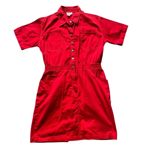 California Style Pants - Womens/Teen Red Denim Utility Dress Size Medium Cotton Vintage California Style